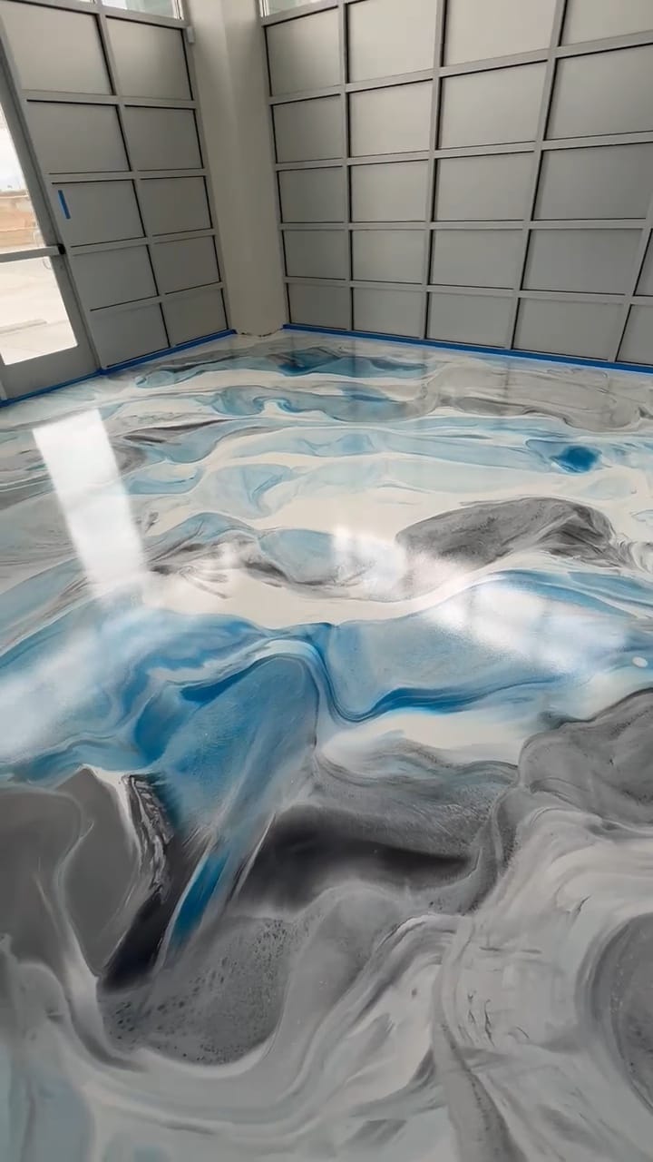 Blue sand metallic marble epoxy