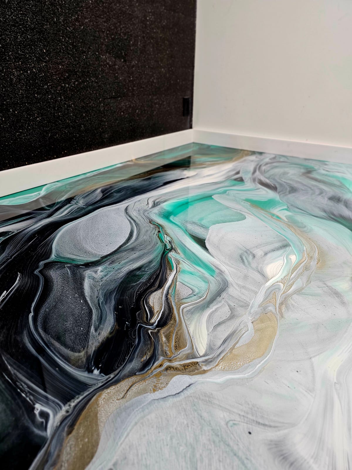 Custom metallic epoxy floor